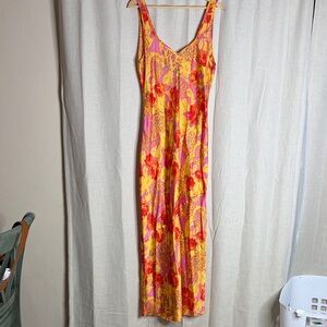 Free people maxi size L Floral Maxi Dress in Pink and Orange